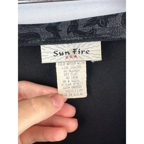 Women’s Sun Fire Size Medium Black & Grey Floral Maxi Skirt with Button Detailin - Picture 3 of 6